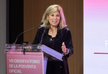 Marta Blázquez, presidenta de Faconauto, durante su intervención en el VII Observatorio de la Posventa Oficial.