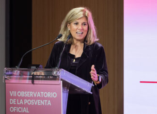 Marta Blázquez, presidenta de Faconauto, durante su intervención en el VII Observatorio de la Posventa Oficial.