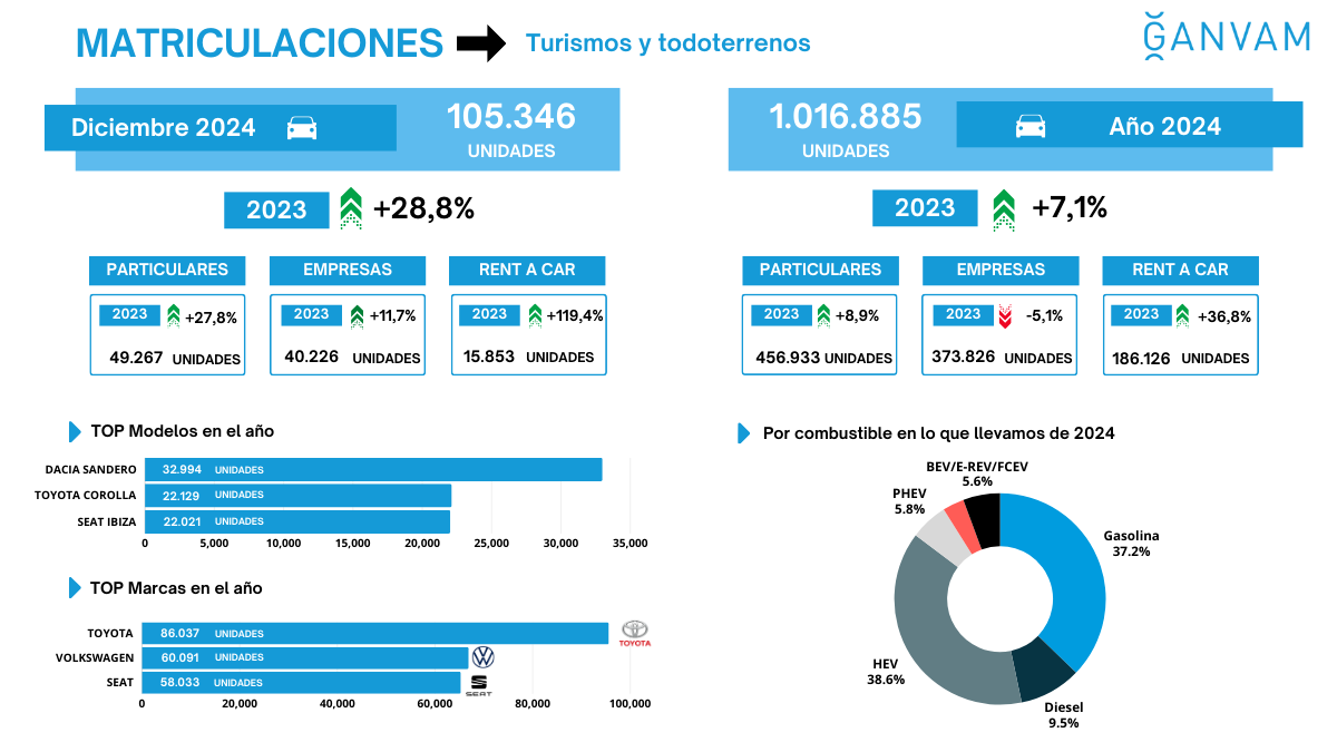 matriculaciones turismos 2024 